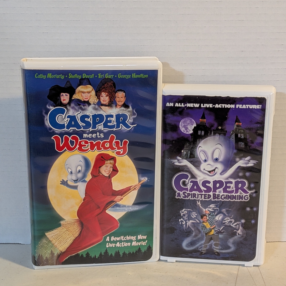 Lot Of 2 Casper : A Spirited Beginning & Casper Meets Wendy VHS Tapes Vintage - Picture 6 of 6